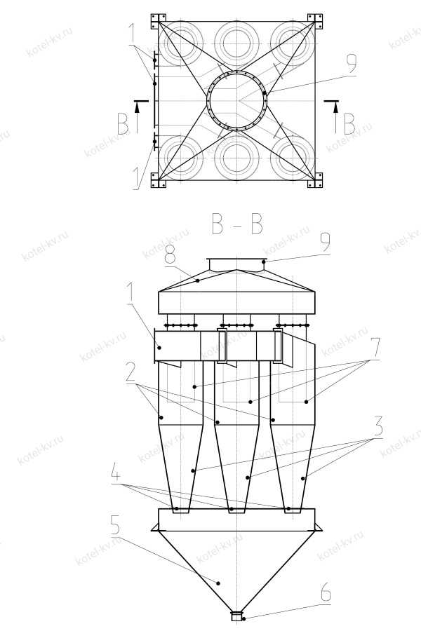 Циклон ЦН-15-6СП. Схема Циклон ЦН-15-6СП. Схема